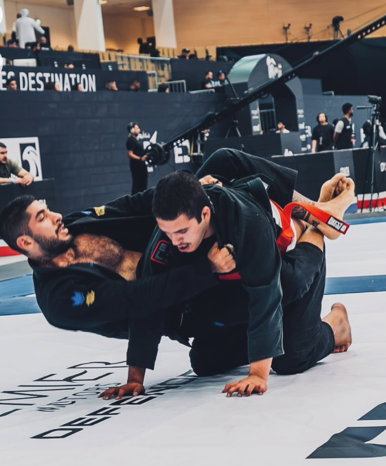 Arash Alikhaniyan competing in a jiu-jitsu match