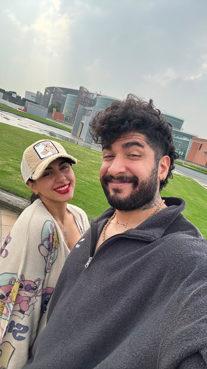 Sadaf and Arash selfie outdoors